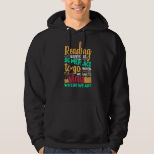 Book Reading Quote Bookworm Pun Book  Text Hoodie