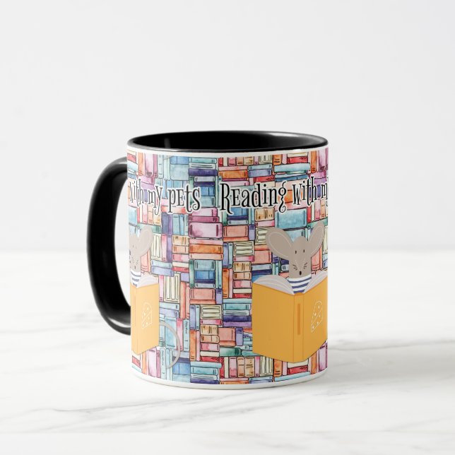 Book Reading with Pets  Mug (Front Left)