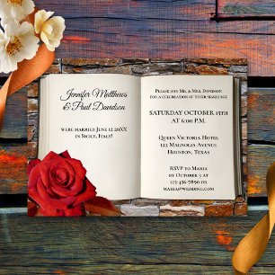 Book Red Rose After Wedding Reception Only Invitation