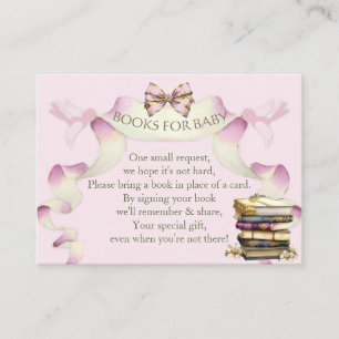 Book Request Antique Carriage Pink Gold Enclosure Card