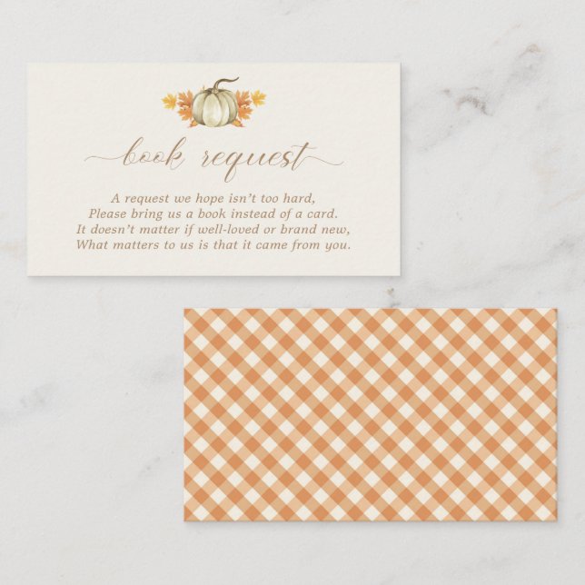 Book Request – Autumn Fall Baby Shower | Enclosure Card (Front/Back)