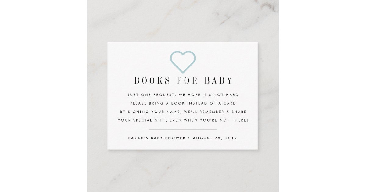 Book Request Baby Shower Invitation Insert Card