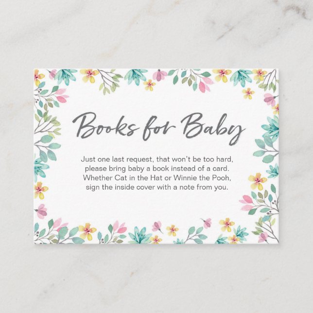 Book Request | Baby Shower Invitation Insert Card (Front)
