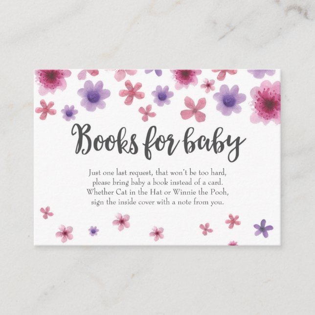 Book Request | Baby Shower Invitation Insert Card (Front)