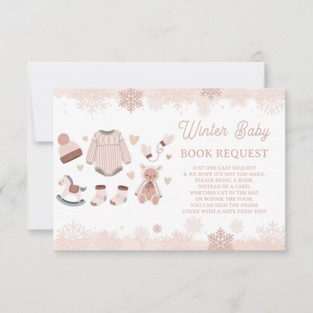 Book Request Baby Shower Neutral It's Cold Outside Invitation (Front)