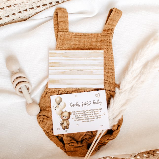 Book Request Bear Beige Light Brown Simple Boho  Enclosure Card (Creator Uploaded)