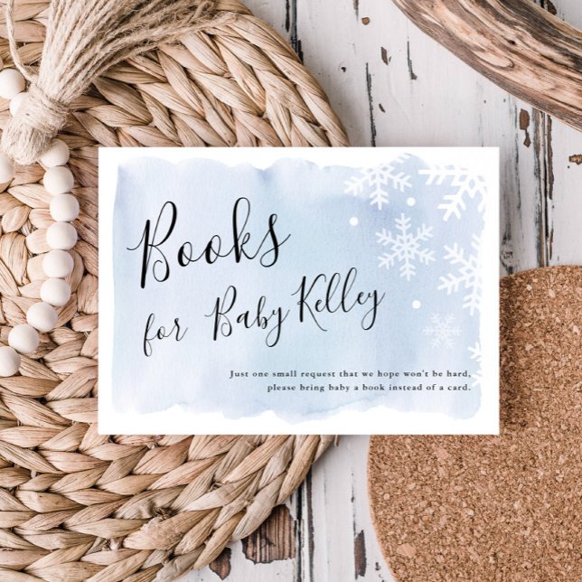 Book Request Blue Snowflakes Books for Baby Enclosure Card (Creator Uploaded)