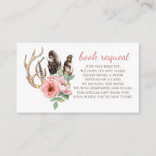 Book Request Boho Floral Enclosure Card