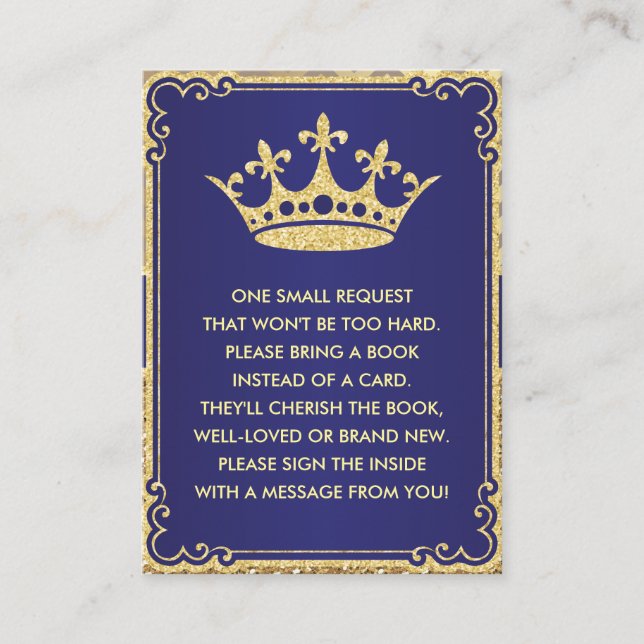 Book Request Card Royal Prince Shower (Front)