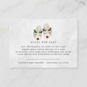 Book Request Christmas Reindeer Baby Shower Enclosure Card