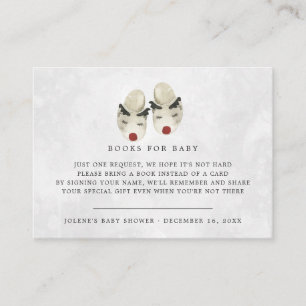 Book Request   Christmas Reindeer Baby Shower Enclosure Card
