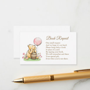 Book Request Classic Pooh Baby Shower Neutral Enclosure Card