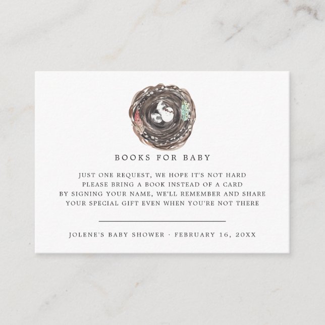 Book Request | Easter Spring Baby Shower Enclosure Card (Front)