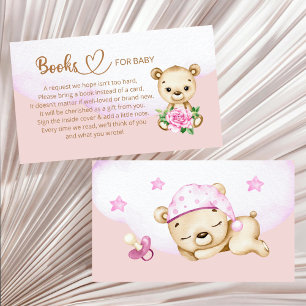 Book Request for Baby Girl Baby Shower  Enclosure Card