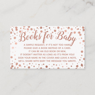 Book Request for Baby Rose Gold Shower Invitation