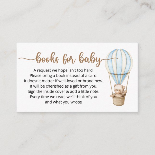 Book Request for Baby Shower Enclosure Card (Front)