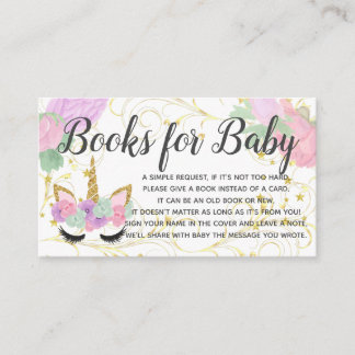 Book Request for Baby Unicorn Shower Invitation