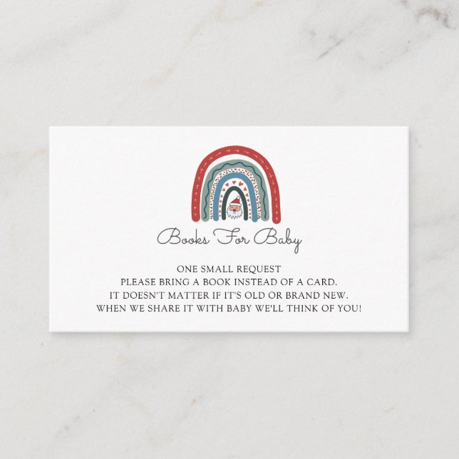 Book Request For Christmas Baby Shower  Enclosure Card (Front)