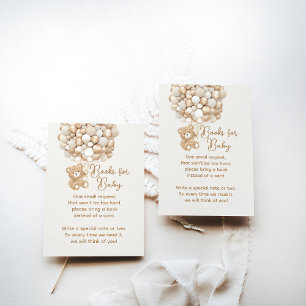 Book Request Gender Neutral Bear Baby Shower Enclosure Card