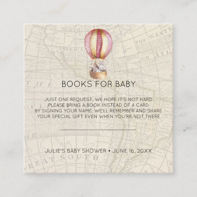 Book Request | Hot Air Balloon Baby Shower Insert (Front)