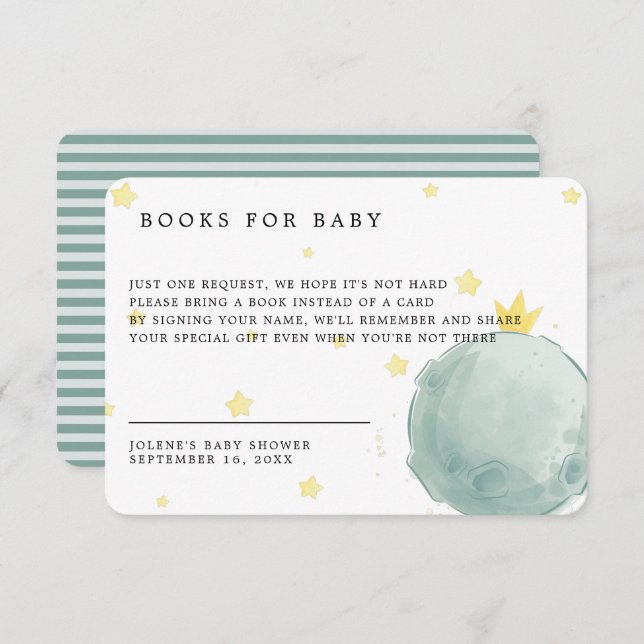 Book Request | Le Petit Prince Baby Shower Enclosure Card (Front/Back)