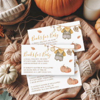 Book Request Little Pumpkin Autumn Baby Shower Enclosure Card