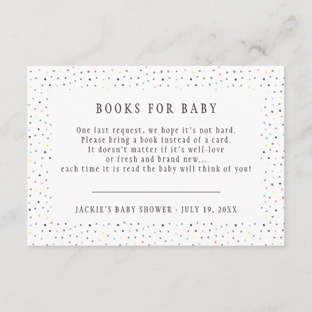 Book Request | Matching Baby Shower Enclosure Card (Front)