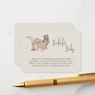 Book Request Neutral Boho Baby toys Baby Shower Enclosure Card