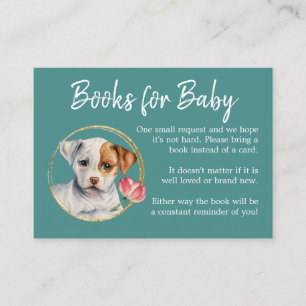Book Request Puppy Dog Baby Shower Enclosure Card