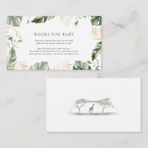 Book Request Tropical Palm Safari Baby Shower Enclosure Card