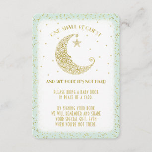 Book Request Twinkle Little Star Baby Shower Mint Enclosure Card