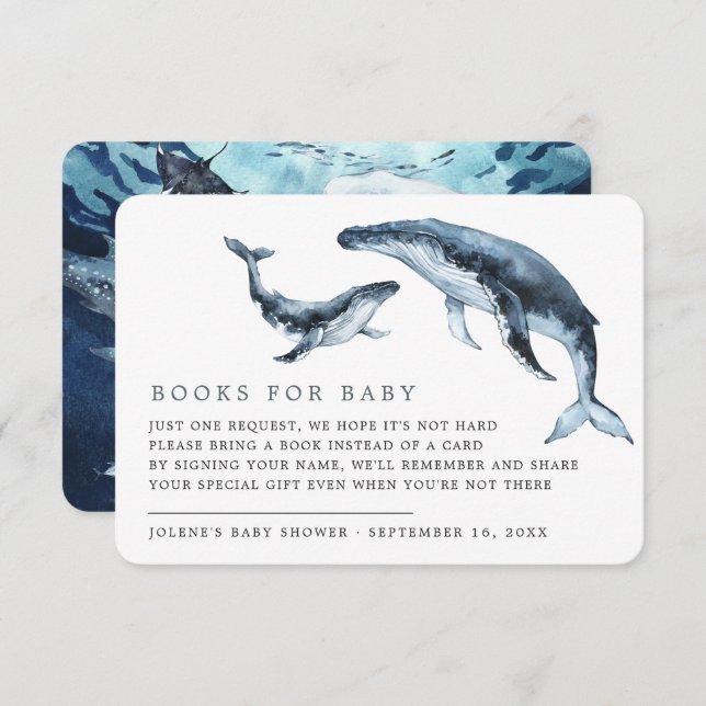 Book Request | Under the Sea Ocean Baby Shower Enclosure Card (Front/Back)