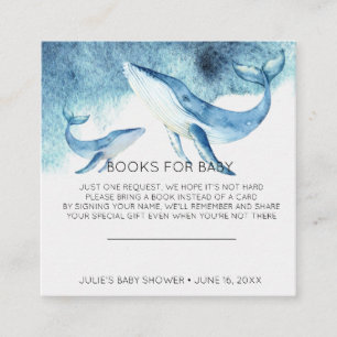Book Request   Watercolor Whale Baby Shower Insert