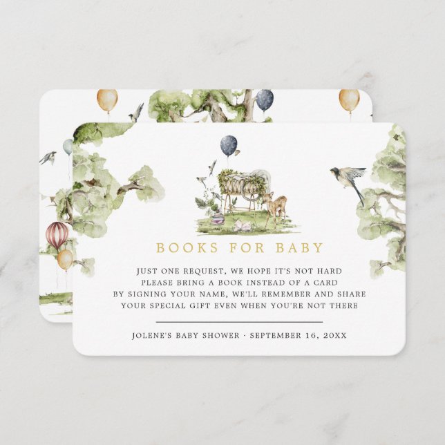 Book Request | Woodland Circus Baby Animals Enclosure Card (Front/Back)