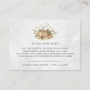 Book Request Woodland Forest Deer Baby Shower Enclosure Card