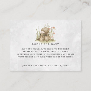 Book Request Woodland Hedgehog Baby Shower Enclosure Card