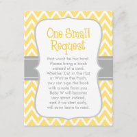 Book Request Yellow and Grey Chevron Baby Shower
