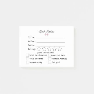 Book Review Coquette Style Post-it Notes