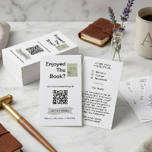 Book Review Request Card QR Code Author Business C