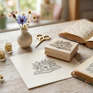 Book Rubber Stamp