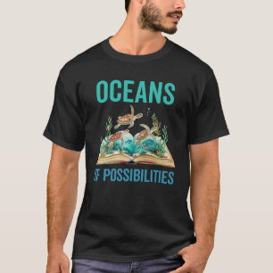 Book Sea Turtle Summer Reading Oceans Of Possibili T-Shirt