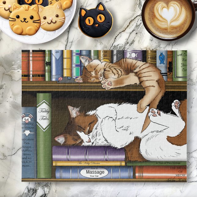 Book Shelf Cats Library Jigsaw Puzzle (Creator Uploaded)