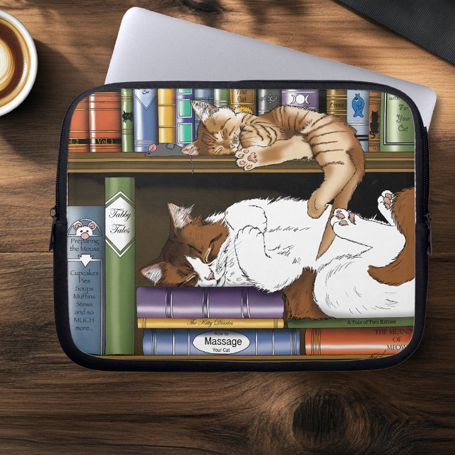 Book Shelf Cats Library Laptop Sleeve (Creator Uploaded)