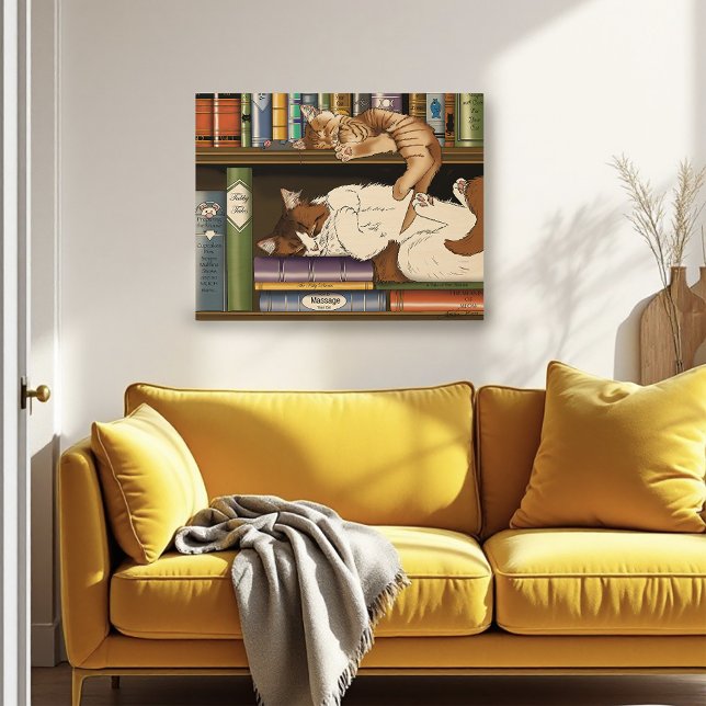 Book Shelf Cats Library Poster (Creator Uploaded)
