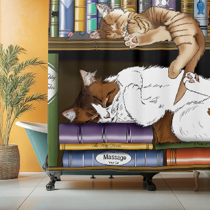 Book Shelf Cats Library Shower Curtain