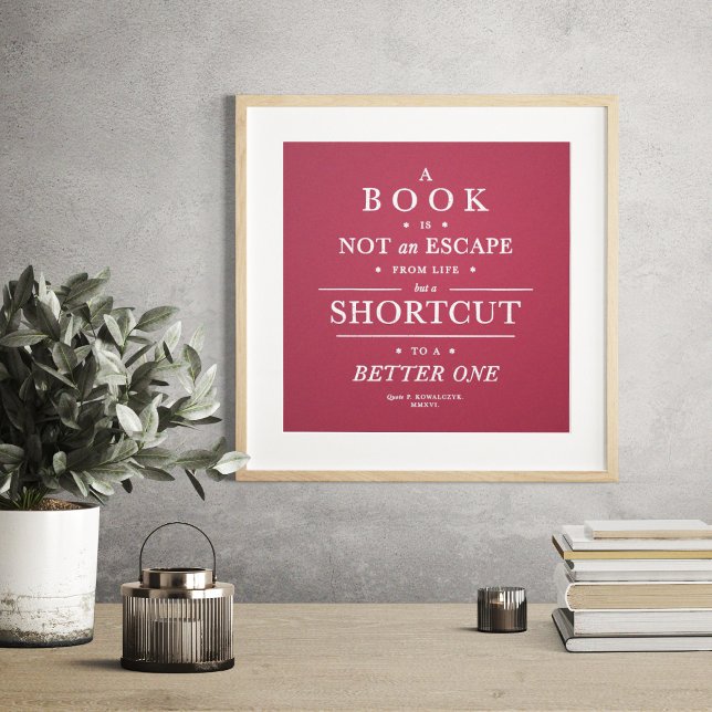 Book Shortcut to Better Life Quote Viva Magenta Poster (Creator Uploaded)