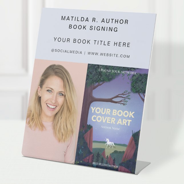 Book Signing | Author Book Launch Promotional Pedestal Sign (Creator Uploaded)