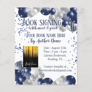 Book Signing Balloon Author Writer Flyer