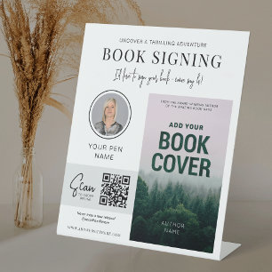 Book Signing Event Book Cover Author Photo Pedestal Sign