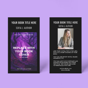 Book Signing Launching l Writer Author Photo Black Business Card